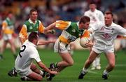 19 July 1998; David Connolly of Offaly in action against Joe Kennedy, 2, and John Kenny of Kildare during the Leinster Junior Football Championship Final match beteween Offaly and Kildare at Croke Park in Dublin. Photo by Brendan Moran/Sportsfile