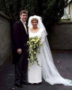 18 July 1998; Laois football golkeeper Fergal Byron and Ms Fiona Kenny who were married in St Michael's Church in Portarlington, Laois, pose for a photograph. Photo by Matt Browne/Sportsfile