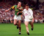 2 August 1998; Eddie McCormack of Kildare in action against Hank Traynor of Meath during the Bank of Ireland Leinster Senior Football Championship Final match between Kildare and Meath at Croke Park in Dublin. Photo by David Maher/Sportsfile