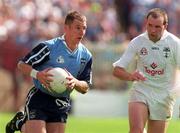 21 June 1998; Jim Gavin of Dublin in action against Glenn Ryan of Kildare during the Bank of Ireland Leinster Senior Football Championship Quarter-Final Replay match between Kildare and Dublin at Croke Park in Dublin. Photo by David Maher/Sportsfile