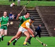 21 June 1998; John Carson of Antrim in action against Brendan Ryan of London during the Guinness Ulster Senior Hurling Championship Semi-Final Replay match between Antrim and London at Casement Park in Belfast, Antrim. Photo by Damien Eagers/Sportsfile
