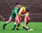 21 June 1998; John Carson of Antrim in action against Brendan Ryan of London during the Guinness Ulster Senior Hurling Championship Semi-Final Replay match between Antrim and London at Casement Park in Belfast, Antrim. Photo by Damien Eagers/Sportsfile