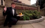 7 August 1998; Bray Wanderers player John Ryan poses for a portrait in the grounds of The Berkeley Court Hotel in Dublin where he has worked for the past 11 years. Photo by Matt Browne/Sportsfile