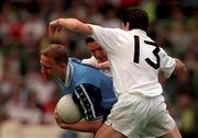 21 June 1998; Keith Barr of Dublin in action against Martin Lynch, 13, and Padraig Graven of Kildare during the Bank of Ireland Leinster Senior Football Championship Quarter-Final Replay match between Kildare and Dublin at Croke Park in Dublin. Photo by David Maher/Sportsfile
