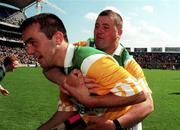 15 June 1997; Offaly's Mark Hand is congratulated by a supporter following the Bank of Ireland Leinster Senior Football Championship Quarter-Final match between Offaly and Wicklow at Croke Park in Dublin. Photo by Ray McManus/Sportsfile