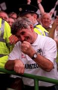 2 August 1998; Kildare manager Mick O'Dwyer celebrates his side's victory following the Bank of Ireland Leinster Senior Football Championship Final match between Kildare and Meath at Croke Park in Dublin. Photo by David Maher/Sportsfile