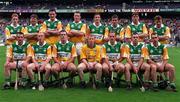 5 July 1998; The Offaly team prior to the Guinness Leinster Senior Hurling Championship Final match between Kilkenny and Offaly at Croke Park in Dublin. Photo by Ray McManus/Sportsfile