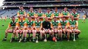 26 July 1998; The Offaly team prior to the Guinness All-Ireland Senior Hurling Championship Quarter-Final match between Offaly and Antrim at Croke Park in Dublin. Photo by Damien Eagers/Sportsfile