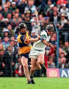 12 July 1998; Paul Flynn of Waterford in action against Frank Lohan of Clare during the Guinness Munster Senior Hurling Championship Final match between Clare and Waterford at Semple Stadium in Thurles, Tipperary. Photo by Brendan Moran/Sportsfile