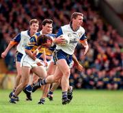 28 June 1998; Peter Cosgrove of Clare in action against Derry Foley of Tipperary during the Bank of Ireland Munster Senior Football Championship Semi-Final match between Tipperary and Clare at the Gaelic Grounds in Limerick. Photo by Brendan Moran/Sportsfile