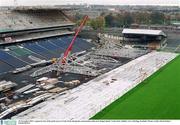 19 November 2001; A general view of Croke Park during the construction of the new Hogan Stand. Photo by David Maher/Sportsfile