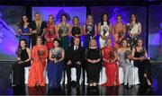 12 November 2016; The 2016 TG4 Ladies Football All Stars, back row, from left, Sinéad Goldrick of Dublin, Mary Hulgraine of Kildare, Orla Finn of Cork, Sinéad Aherne of Dublin, Ciara McAnespie of Monaghan, Carla Rowe of Dublin, Ciara O’Sullivan of Cork, Briege Corkery of Cork, and Noelle Healy of Dublin, with front, from left, Leah Caffrey of Dublin, Bríd Stack of Cork, Marie Ambrose of Cork, Alan Esslemont, Ard Stiúrthóir, TG4, Marie Hickey, President, LGFA, Deirdre O’Reilly of Cork, Gráinne McNally of Monaghan, and Fiona McHale of Mayo, at the TG4 Ladies Football All Stars awards in Citywest Hotel in Dublin. Photo by Brendan Moran/Sportsfile