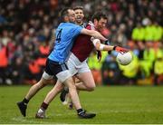 13 November 2016; Paul Bradley of Slaughtneil  in action against Gabhan Sludden of Killyclogher during the AIB Ulster GAA Football Senior Club Championship semi-final game between Killyclogher and Slaughtneil at Athletic grounds in Armagh. Photo by Oliver McVeigh/Sportsfile