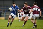 13 November 2016; Paddy Dowdall of St Lomans in action against John Keegan, left, and Francis Mulligan of St Columbas during the AIB Leinster GAA Football Senior Club Championship quarter-final game between St Columbas and St Lomans at Glennon Brothers Parse Park in Longford. Photo by Sam Barnes/Sportsfile