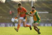 13 November 2016; Barry Moran of Castlebar Mitchels is tackled by Conor Cunningham of Corofin during the AIB Connacht GAA Football Senior Club Championship semi-final match between Castlebar Mitchels and Corofin at Elverys MacHale Park in Castlebar, Co. Mayo. Photo by Ramsey Cardy/Sportsfile