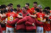 13 November 2016; Castlebar Mitchels joint-manager Declan O'Reilly  speaks to his team at half-time in extra-time during the AIB Connacht GAA Football Senior Club Championship semi-final match between Castlebar Mitchels and Corofin at Elverys MacHale Park in Castlebar, Co. Mayo. Photo by Ramsey Cardy/Sportsfile