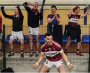 13 November 2016; The St Columbas bench, including Simon Cadam, front, react at the final whistle following the AIB Leinster GAA Football Senior Club Championship quarter-final game between St Columbas and St Lomans at Glennon Brothers Parse Park in Longford. Photo by Sam Barnes/Sportsfile