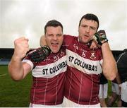 13 November 2016; Conor Mc Elligott, left, and Ruairí Mc Elligott of St Columbas celebrate following the AIB Leinster GAA Football Senior Club Championship quarter-final game between St Columbas and St Lomans at Glennon Brothers Parse Park in Longford. Photo by Sam Barnes/Sportsfile