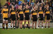 13 November 2016; Dr. Crokes players during the playing of the national anthem before the AIB Munster GAA Football Senior Club Championship semi-final game between Dr. Crokes and Loughmore - Castleiney in Killarney Co Kerry. Photo by Diarmuid Greene/Sportsfile