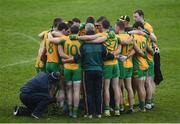 13 November 2016; Corofin players in a huddle at half-time in extra-time during the AIB Connacht GAA Football Senior Club Championship semi-final match between Castlebar Mitchels and Corofin at Elverys MacHale Park in Castlebar, Co. Mayo. Photo by Ramsey Cardy/Sportsfile