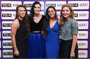 12 November 2016; In attendance at the TG4 Ladies Football All Stars awards in Citywest Hotel in Dublin are, Dublin players, from left, Leah Caffrey, Olwen Carey, Sinéad Goldrick, and Sinéad Finnegan. Photo by Cody Glenn/Sportsfile