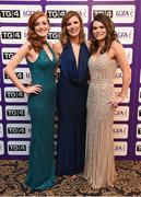 12 November 2016; In attendance at the TG4 Ladies Football All Stars awards in Citywest Hotel in Dublin are Donegal players, from left, Deirdre Foley, Ciara Hegarty, and Niamh Hegarty.  Photo by Cody Glenn/Sportsfile
