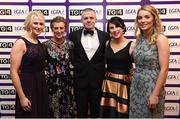 12 November 2016; In attendance at the TG4 Ladies Football All Stars awards in Citywest Hotel in Dublin are Waterford players, from left, Aileen Wall, Mairéad Wall, manager Pat Sullivan, Linda Wall and Maria Delahunty.  Photo by Cody Glenn/Sportsfile