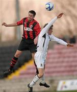 2 April 2011; Mark Salmon, Longford Town, in action against Brendan Daly, Athlone Town. Airtricity League First Division, Longford Town v Athlone Town, Flancare Park, Longford. Photo by Sportsfile