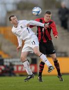 2 April 2011; Colm Smith, Longford Town, in action against Des Hope, Athlone Town. Airtricity League First Division, Longford Town v Athlone Town, Flancare Park, Longford. Photo by Sportsfile