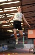 2 April 2011; Colm Byrne, Sligo, in action during the U-18 Boy's Long Jump during the Woodie’s DIY Juvenile Indoor Championships. Nenagh Indoor Stadium, Nenagh, Co. Tipperary. Picture credit: Barry Cregg / SPORTSFILE