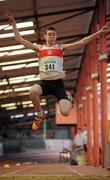 2 April 2011; Kevin Dooley, Galway City Harriers, in action in the U- 18 Boy's Long Jump during the Woodie’s DIY Juvenile Indoor Championships. Nenagh Indoor Stadium, Nenagh, Co. Tipperary. Picture credit: Barry Cregg / SPORTSFILE