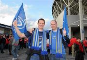 2 April 2011; Leinster Supporters Barry McGreal, from Santry, Dublin, left, and JP Hennessy from Blackrock, from Dublin. Celtic League, Munster v Leinster, Thomond Park, Limerick. Picture credit: Stephen McCarthy / SPORTSFILE
