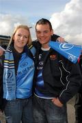 2 April 2011; Leinster Supporters Eimear Coffey and Emmett Powell, from Tullow, Co. Carlow. Celtic League, Munster v Leinster, Thomond Park, Limerick. Picture credit: Stephen McCarthy / SPORTSFILE