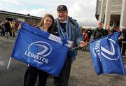 2 April 2011; Leinster Supporters Aisling and Pat Granahan, from Walkinstown, Dublin. Celtic League, Munster v Leinster, Thomond Park, Limerick. Picture credit: Stephen McCarthy / SPORTSFILE