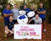 16 November 2016; Leinster players, back row, from left, Isa Nacewa, Peter Dooley, Sean O'Brien, Noel Reid, Adam Byrne, with front row, Dominic Ryan and  Peter Dooley were on hand in Leinster Rugby HQ to launch the Aware Christmas Run which takes place on Saturday, December 10th in the Phoenix Park. Registration for the event is at aware.ie and Aware hope to raise €60,000 to help them provide support, education and information services around depression and bipolar disorder. Leinster HQ, UCD Belfield, Dublin. Photo by Stephen McCarthy/Sportsfile