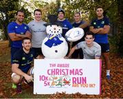 16 November 2016; Leinster players, back row, from left, Isa Nacewa, Peter Dooley, Sean O'Brien, Noel Reid, Adam Byrne, with front row, Dominic Ryan and Peter Dooley were on hand in Leinster Rugby HQ to launch the Aware Christmas Run which takes place on Saturday, December 10th in the Phoenix Park. Registration for the event is at aware.ie and Aware hope to raise €60,000 to help them provide support, education and information services around depression and bipolar disorder. Leinster HQ, UCD Belfield, Dublin. Photo by Stephen McCarthy/Sportsfile