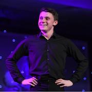 12 November 2016; Dancer Jack Quinn on stage at the TG4 Ladies Football All Stars awards in Citywest Hotel in Dublin.  Photo by Brendan Moran/Sportsfile
