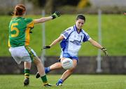 3 April 2011; Therese McNally, Monaghan, in action against Deirdre Foley, Donegal. Bord Gáis Energy National Football League Division One, Monaghan v Donegal, St Mellans Park, Truagh, Co. Monaghan. Picture credit: Brendan Moran / SPORTSFILE