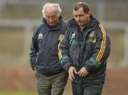 3 April 2011; Meath County Board chairman Barney Allen, left, with manager Seamus McEnaney after the game. Allianz Football League Division 2 Round 6, Derry v Meath, Celtic Park, Derry. Photo by Sportsfile