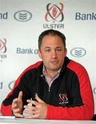 4 April 2011; Operations Director of Ulster Rugby David Humphreys speaking during a press conference ahead of their Heineken Cup Quarter-Final game against Northampton Saints on Sunday. Ulster Rugby Squad Press Conference, Ravenhill Park, Belfast, Co.Antrim. Photo by Sportsfile