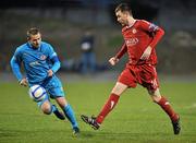 4 April 2011; Alan Cawley, Portadown, in action against Danny Ventre, Sligo Rovers. Setanta Sports Cup Quarter-Final 2nd Leg, Portadown v Sligo Rovers, Shamrock Park, Portadown, Co. Armagh. Picture credit: David Maher / SPORTSFILE