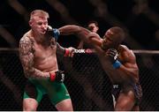 19 November 2016; Abdul Razak Alhassan, right, in action against Charlie Ward during their Welterweight bout at UFC Fight Night 99 in the SSE Arena, Belfast. Photo by David Fitzgerald/Sportsfile