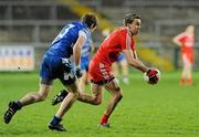 6 April 2011; Kyle Coney, Tyrone, in action against Fintan Kelly, Monaghan. Cadbury Ulster GAA Football Under 21 Championship Semi-Final, Monaghan v Tyrone, Brewester Park, Enniskillen, Co. Fermanagh. Picture credit: Oliver McVeigh / SPORTSFILE