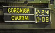 6 April 2011; A general view of the scoreboard at the final whistle. Cadbury Munster GAA Football Under 21 Championship Final, Cork v Kerry, Pairc Ui Rinn, Cork. Picture credit: Diarmuid Greene / SPORTSFILE