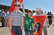 9 April 2011; Munster supporters Gabrielle Gilet, aged 7, Max Dupin, aged 5, and Emily Dupin, aged 8, from Brive, France, at the game. Amlin Challenge Cup Quarter-Final, Brive v Munster, Stadium Municipal Amédée Domenech, Brive, France. Picture credit: Diarmuid Greene / SPORTSFILE