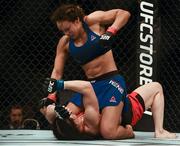 19 November 2016; Marion Reneau, top, in action against Milana Dudieva during their Women's Bantamweight  bout at UFC Fight Night 99 in the SSE Arena, Belfast. Photo by David Fitzgerald/Sportsfile