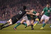 19 November 2016; Garry Ringrose of Ireland in action against Ardie Savea of New Zealand during the Autumn International match between Ireland and New Zealand at the Aviva Stadium in Dublin. Photo by Brendan Moran/Sportsfile