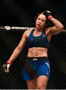 19 November 2016; Marion Reneau following victory over Milana Dudieva in their Women's Bantamweight  bout at UFC Fight Night 99 in the SSE Arena, Belfast. Photo by David Fitzgerald/Sportsfile