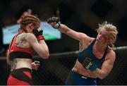 19 November 2016; Amanda Cooper, right, in action against Anna Elmose during their Women's Strawweight bout at UFC Fight Night 99 in the SSE Arena, Belfast. Photo by David Fitzgerald/Sportsfile
