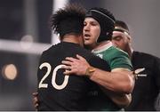 19 November 2016; Sean O'Brien, right, of Ireland with Ardie Savea of New Zealand after the Autumn International match between Ireland and New Zealand at the Aviva Stadium in Dublin. Photo by Brendan Moran/Sportsfile